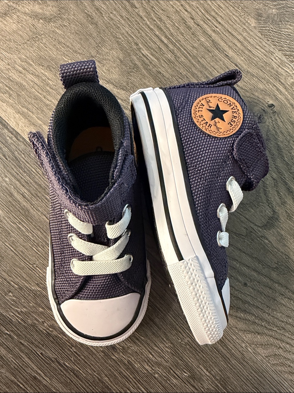 Converse Kids Navy Canvas High-Top Sneakers with White Trim